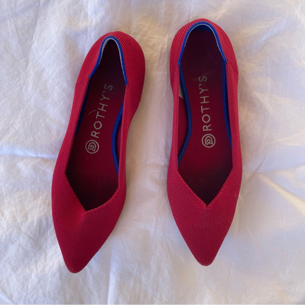Rothy’s Red Pointed Toe Flats